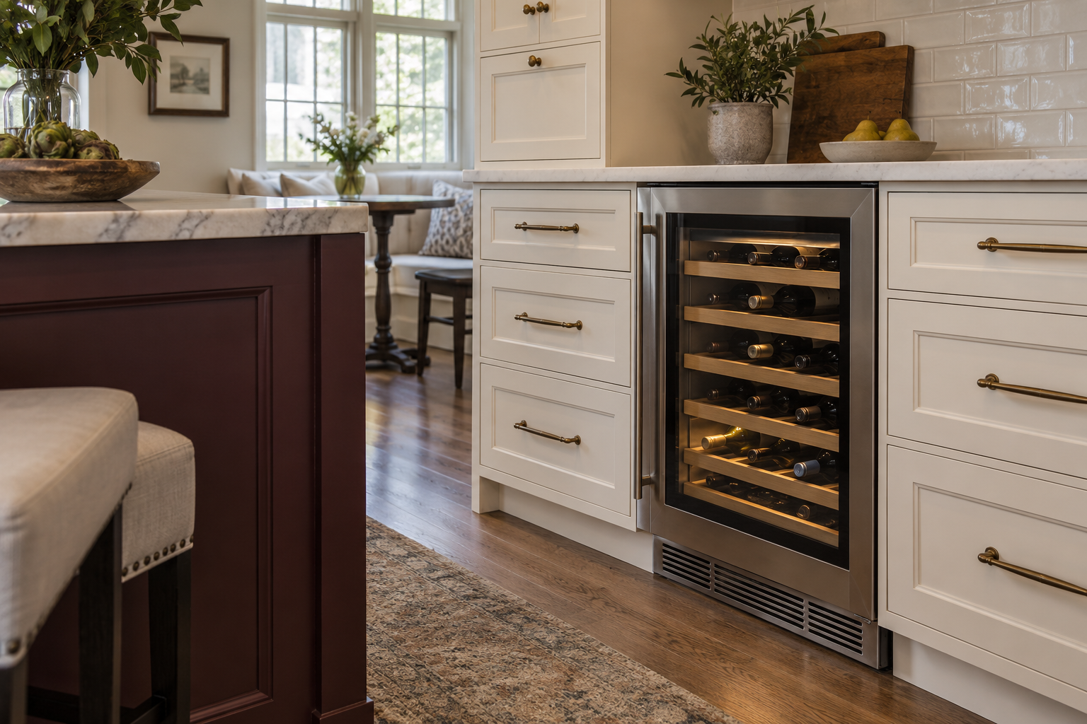 Illustrative Thermador wine cooler in a residential kitchen — AI image for Viking Repair Pelham Manor